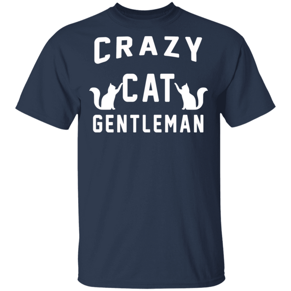 Crazy Cat Gentleman T-Shirt CustomCat