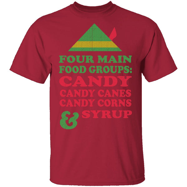 Four Main Food Groups T-Shirt CustomCat