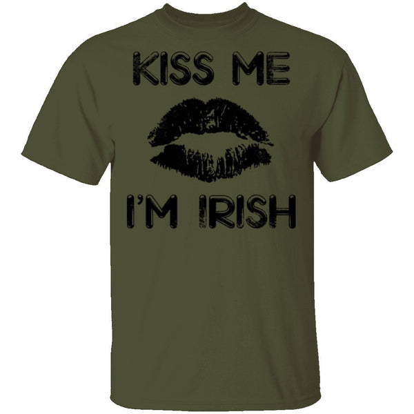 Kiss Me I'm Irish (lips) T-Shirt CustomCat