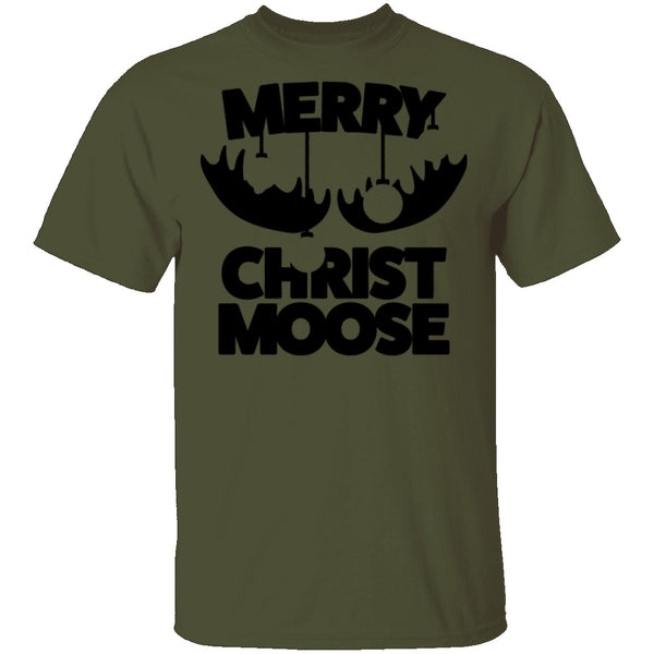 Merry Christ Moose T-Shirt CustomCat